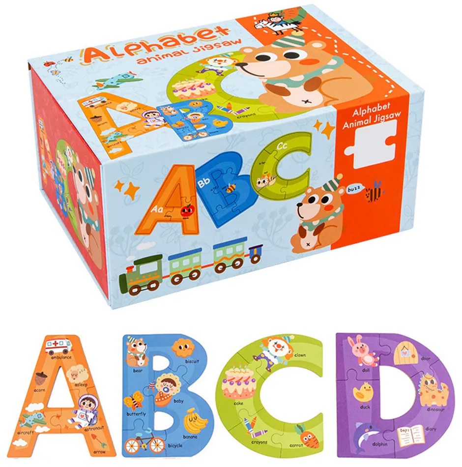 Fa ábécé puzzle angol szavakkal