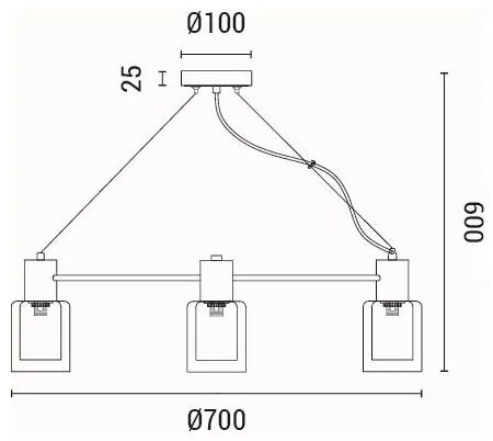 Csillár zsinóron 6xE14/15W/230V