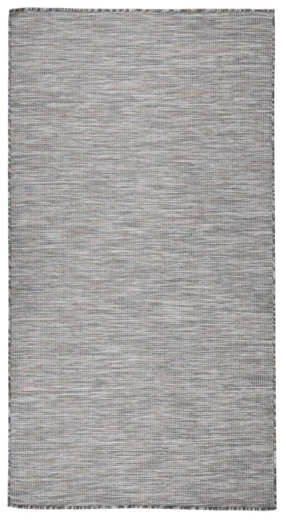 barna-kék lapos szövésű kültéri szőnyeg 80 x 150 cm
