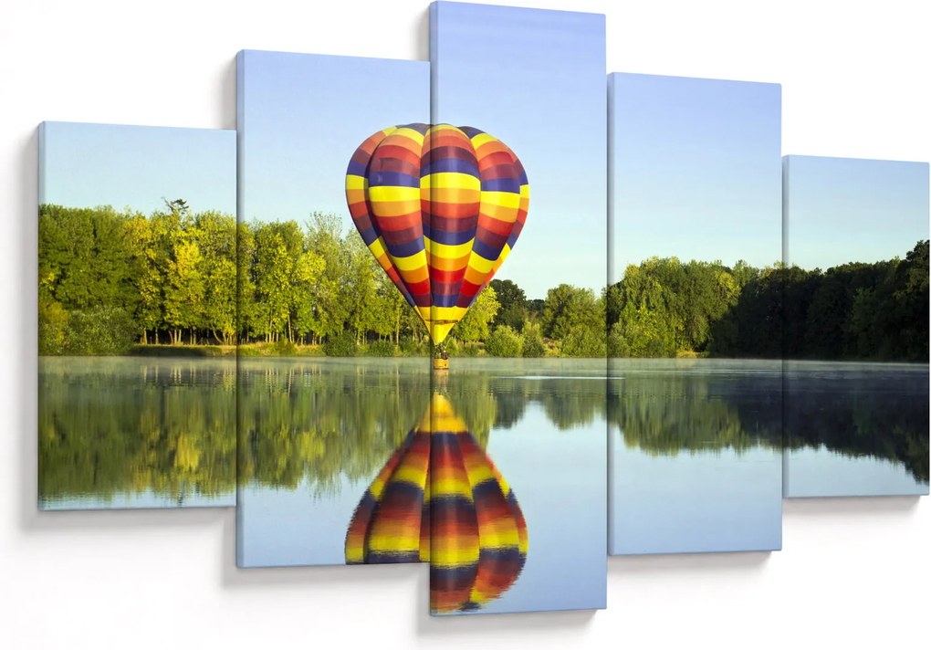 Hőlégballon a tónál képe (150x105 cm)