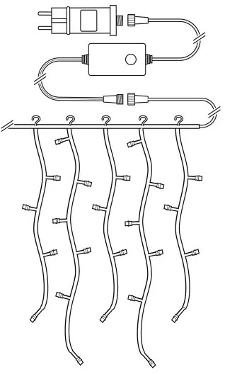 Nedis WIFILXC03W400 - LED Karácsonyi függöny 400xLED/8 funkció 11m IP65 Wi-Fi Tuya