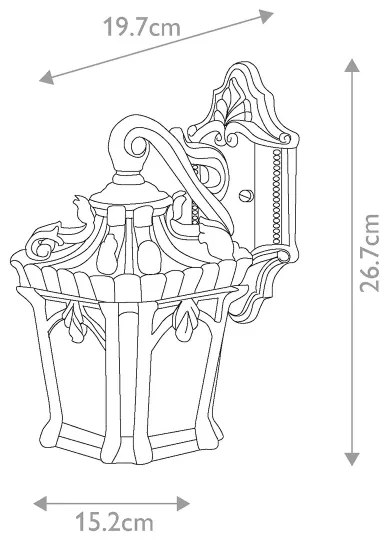 Elstead KL-TOURNAI2-S - Kültéri fali lámpa TOURNAI 1xE27/100W/230V IP44