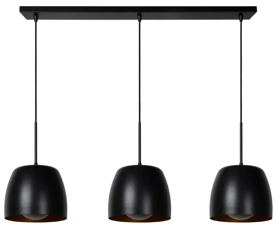 Lucide 30488/03/30 - Csillár zsinóron NOLAN 3xE27/40W/230V fekete