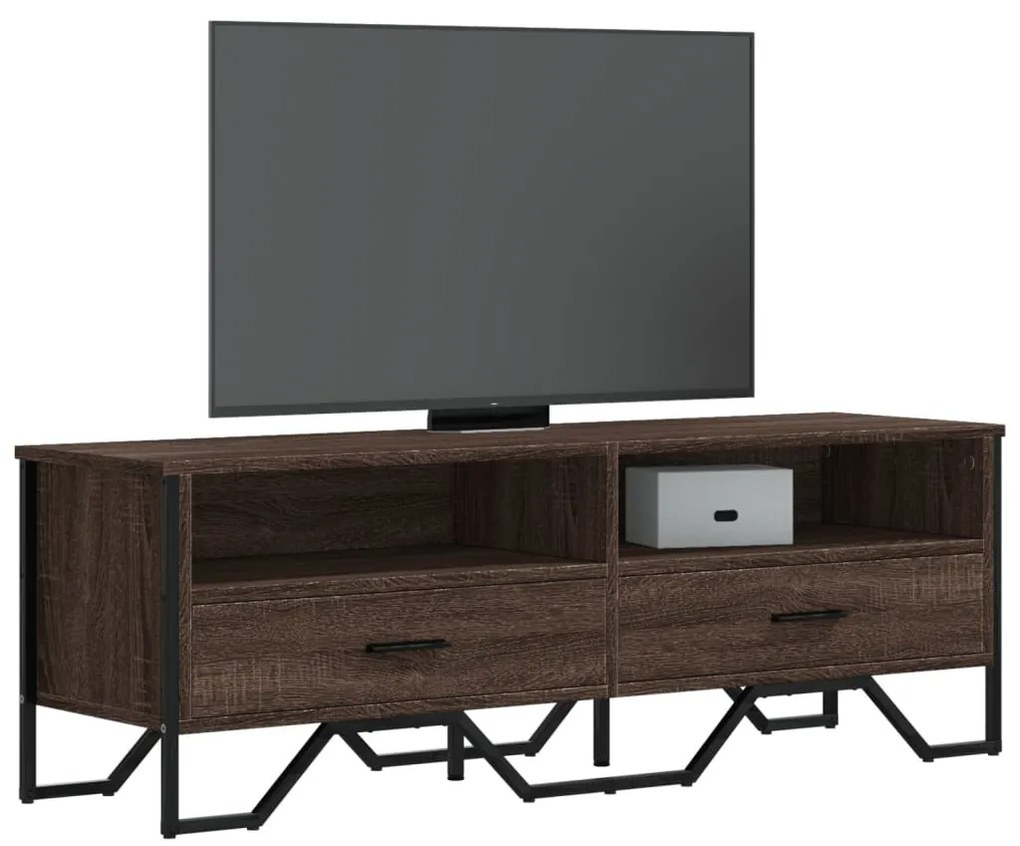 barna tölgy színű szerelt fa TV-szekrény 122 x 34 x 41 cm