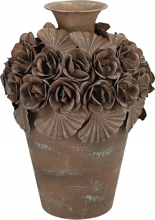 Csokorváza Virágok Loft Barna 30cm Boho Retro Loft Ház Nappaliba