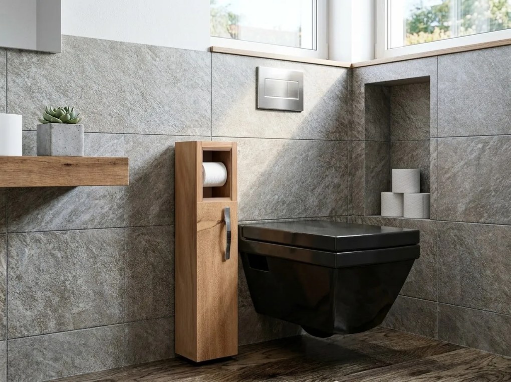 Fürdőszobai szekrény WC fölé LUMERO, tölgy