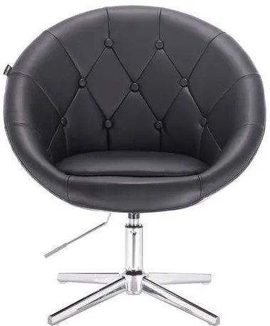 HC8516CROSS Fekete modern műbőr szék krómozott lábbal