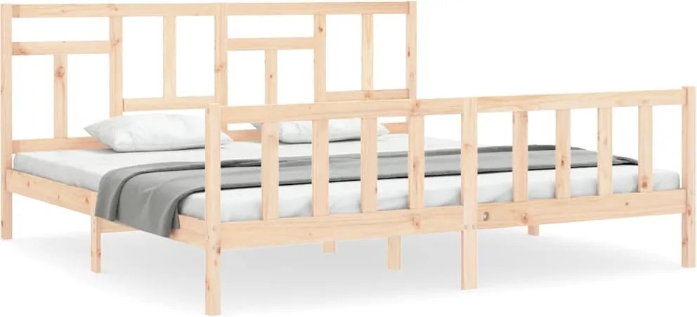 vidaXL tömör fenyőfa ágy matrac nélkül 200 x 200 cm