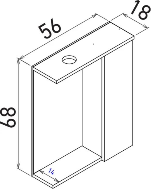 Purus tükrös szekrény, 56 cm – TR785PNC1242