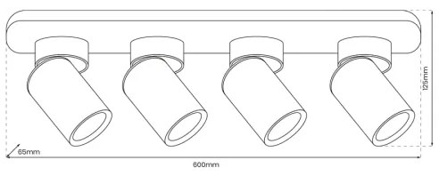 Spotlámpa ANDY 4xGU10/8W/230V fekete/arany