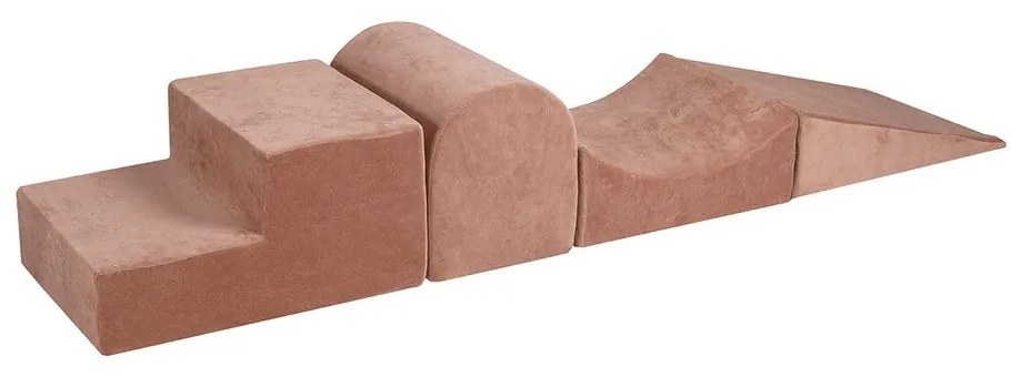 Bézs bársony habszivacs játszótér 4 db-os magasság 30 cm 45x193 cm Montessori – Meowbaby