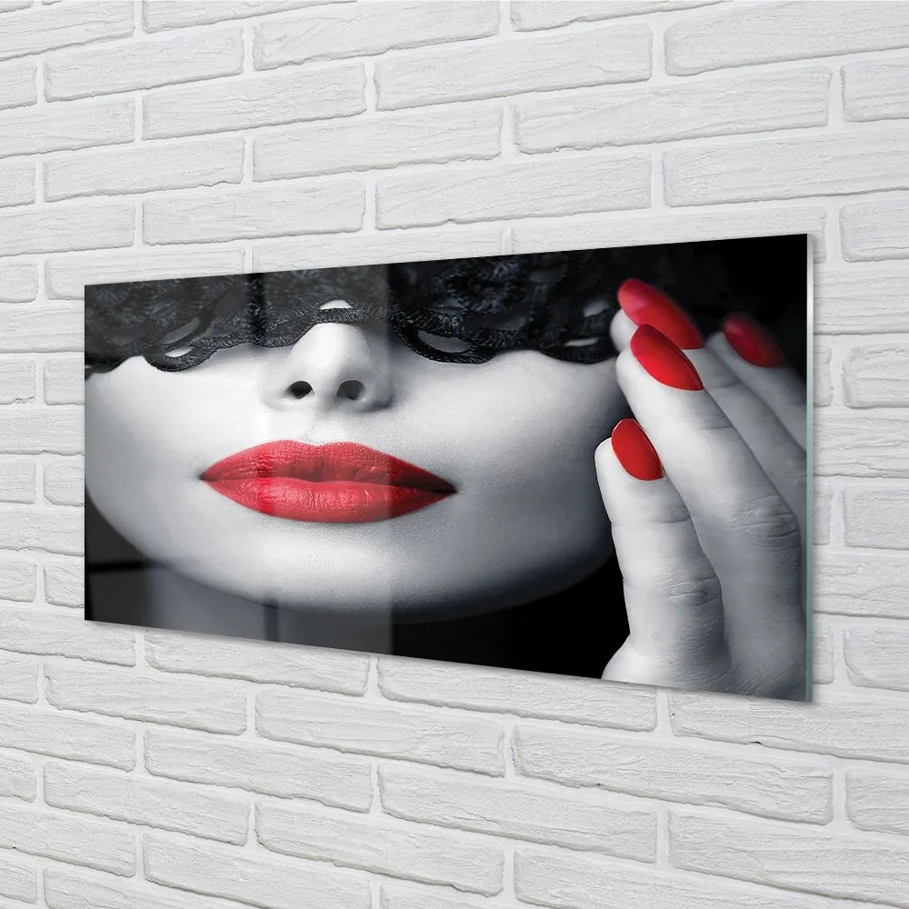 Üvegképek Vörös ajkak nő 125x50 cm