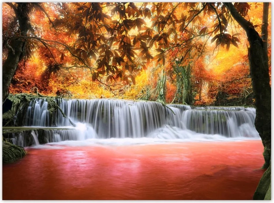 Poszterek 135x100 Narancssárga vízesés