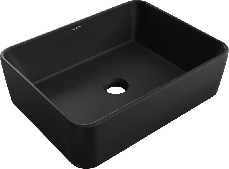 Mexen Catia 48 x 37 cm-es, munkalapra szerelhető mosdó, fekete matt - 21314885