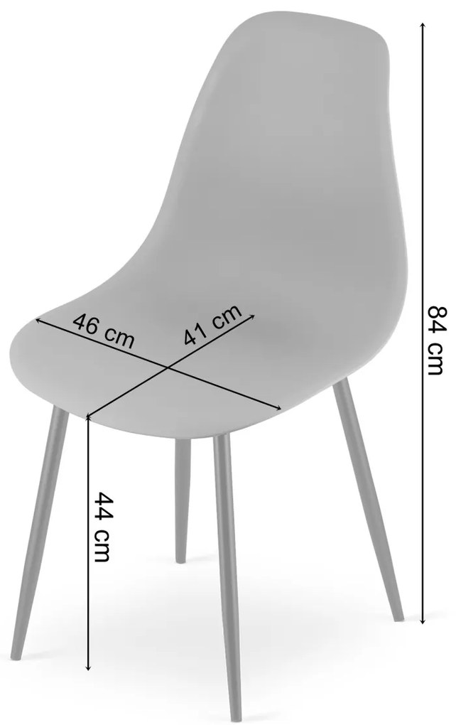 4 db pala szürke szék szett OSAKA fekete lábbal