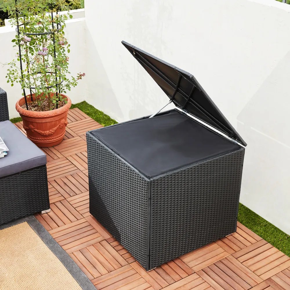 Casaria® Tároló doboz 75x75x70 cm - fekete