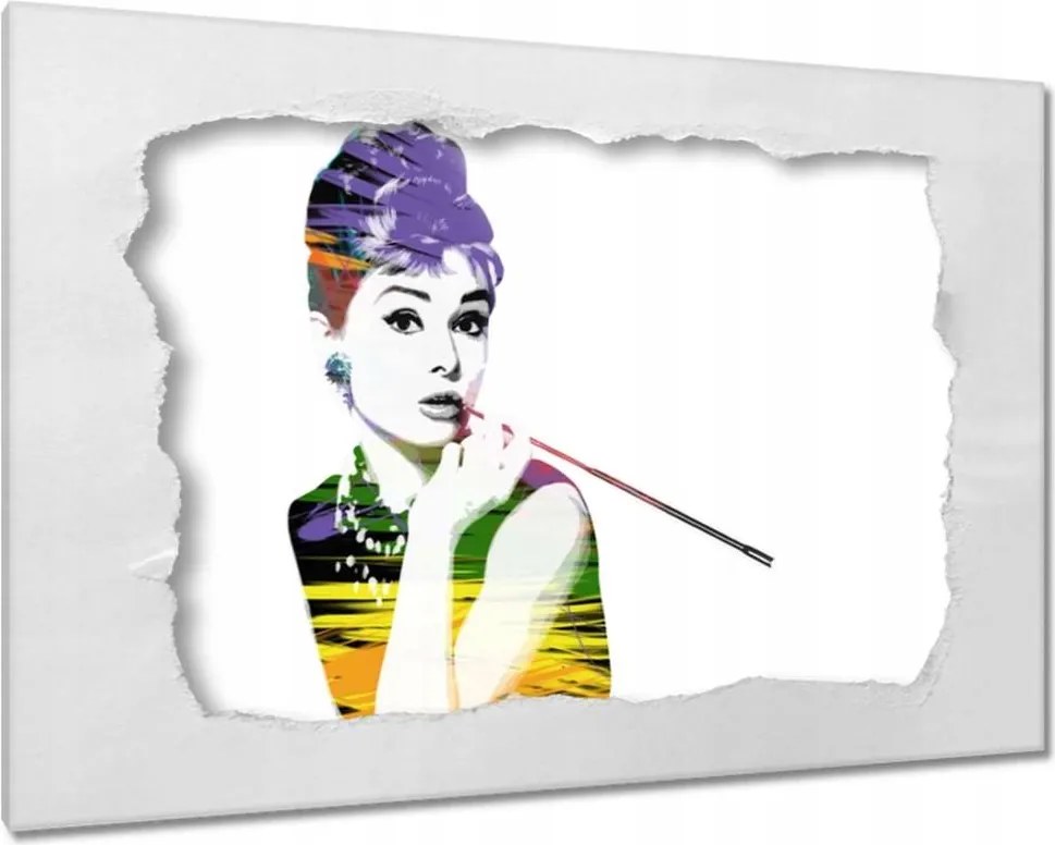Vászonkép 120x80 Audrey Hepburn Szivar