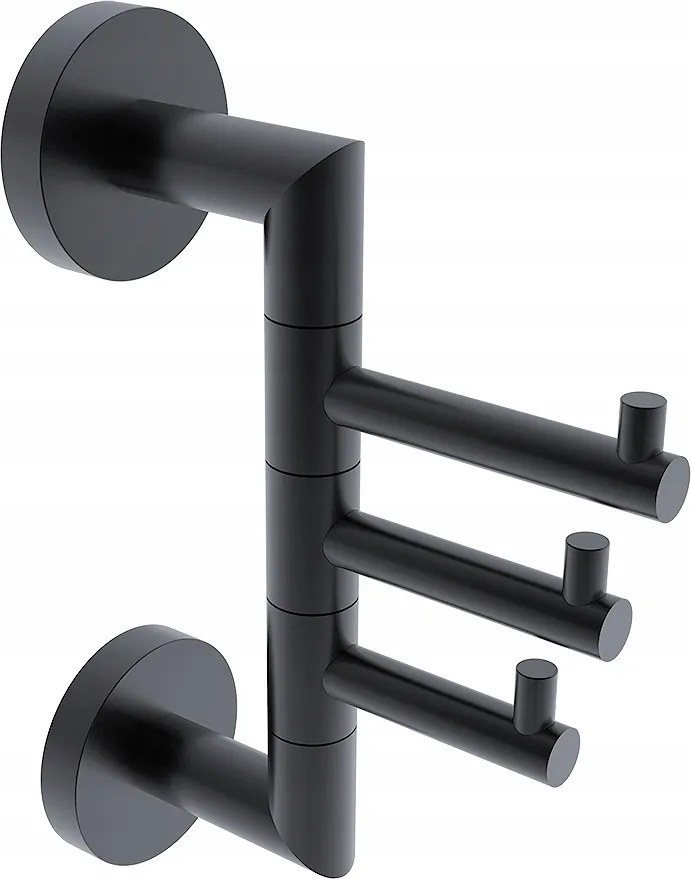 Nimco Unix Black fürdőszobai törölközőtartó, forgó, fekete, Unc 13099-90_