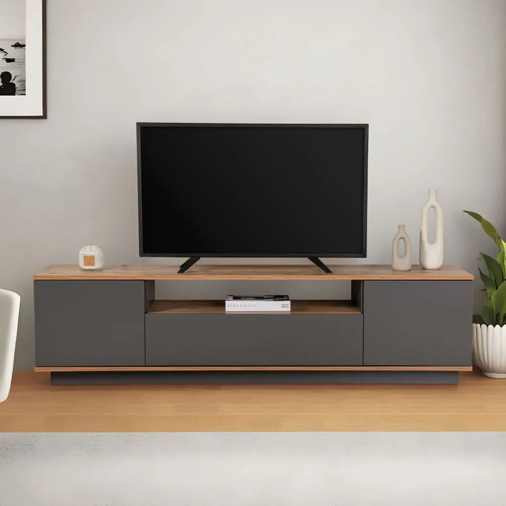 Veramont TV-állvány, antracit-atlanti fenyő, 180 cm
