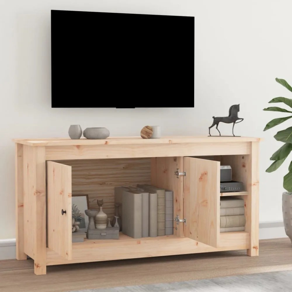 tömör fenyőfa TV-szekrény 103 x 36,5 x 52 cm