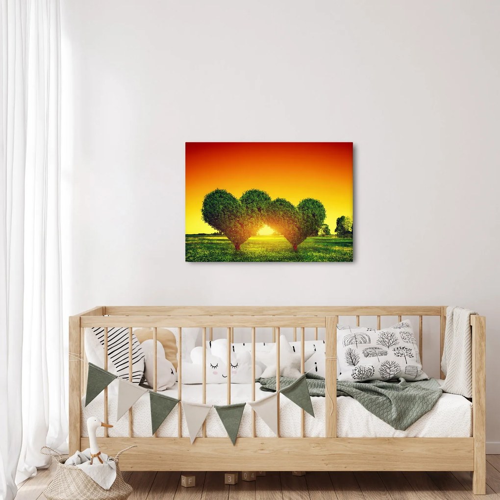 Kép - szív a fák tetején (70x50 cm)