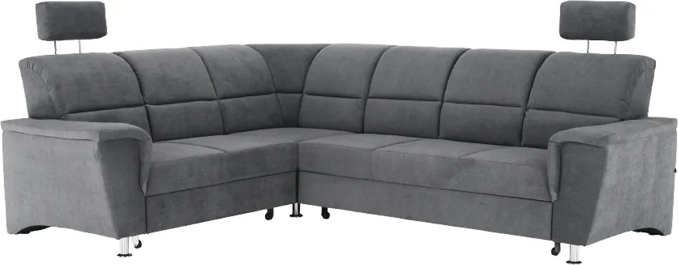 Kinyitható ülőgarnitúra, szürke szövet, balos, SANTIAGO