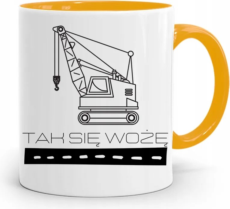 Sárga Építőipari Bögre Barkácsoló Ajándék fényképes nyomtatással