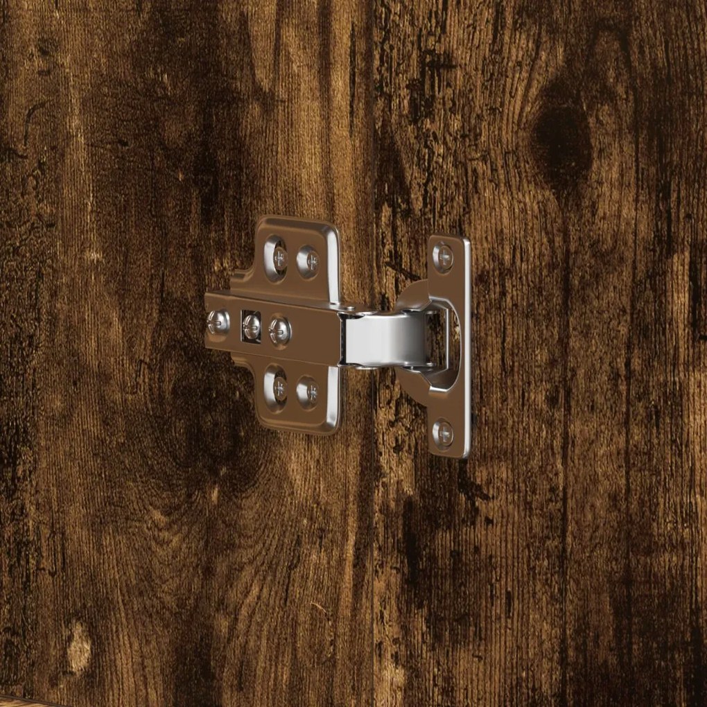 vidaXL Cipőszekrény polcokkal Füstölt tölgy 80 x 39 x 178 cm Faanyag