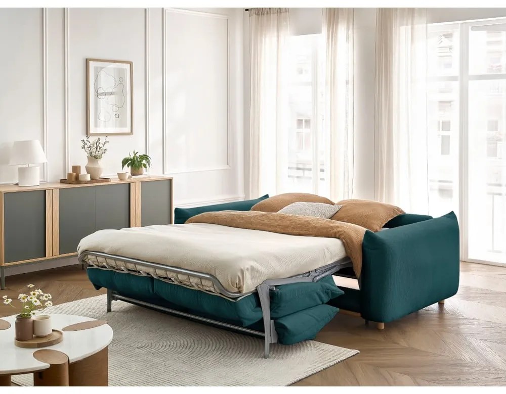 Kék kinyitható kanapé 214 cm Ernest – Bobochic Paris