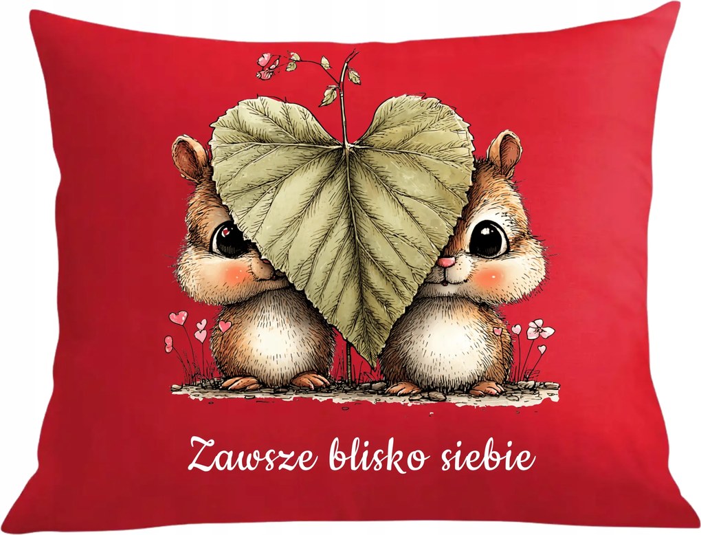 Párna párnahuzat Ajándék Valentin nap nyomtatás Aranyos szerelmes mókusok