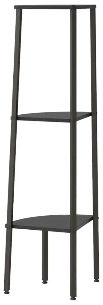 3 szintes fekete sarokpolc 45,5 x 31,5 x 120 cm