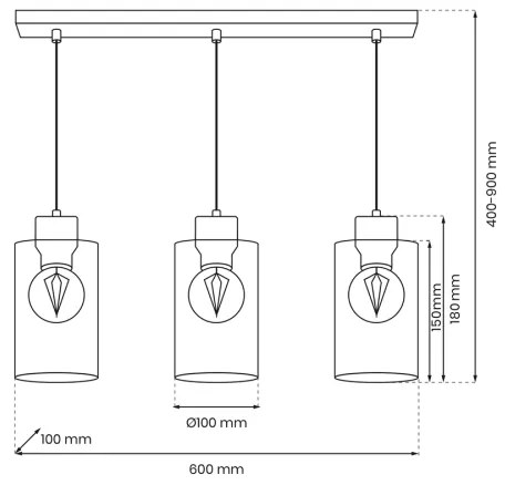 Csillár zsinóron MADERA 3xE27/60W/230V fehér/fa