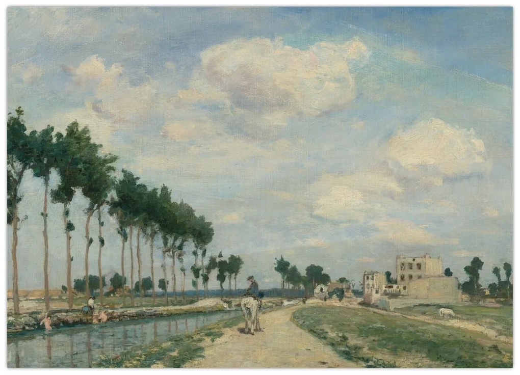 Üveg kép - Johan Barthold Jongkind, The Towpath, reprodukciók (70x50 cm)