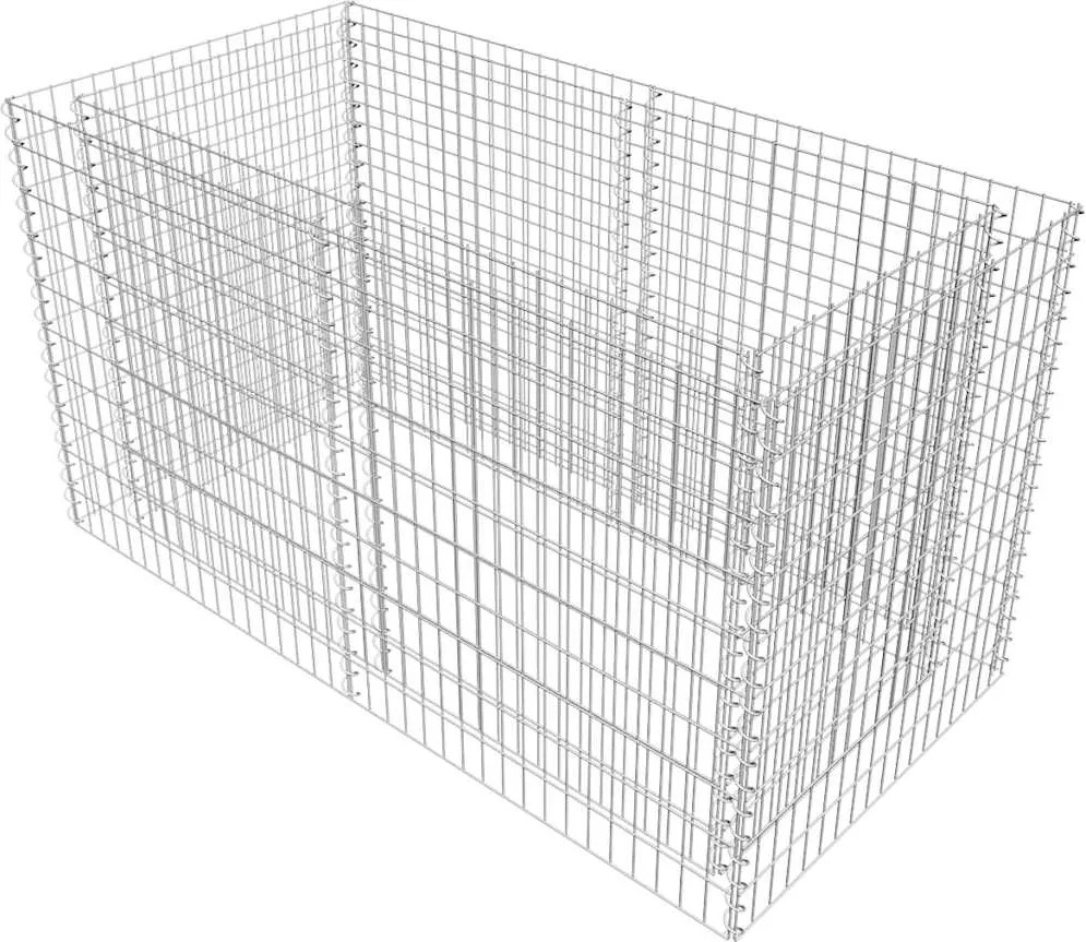 vidaXL ezüstszínű acél gabion magaságyás 180 x 90 x 100 cm