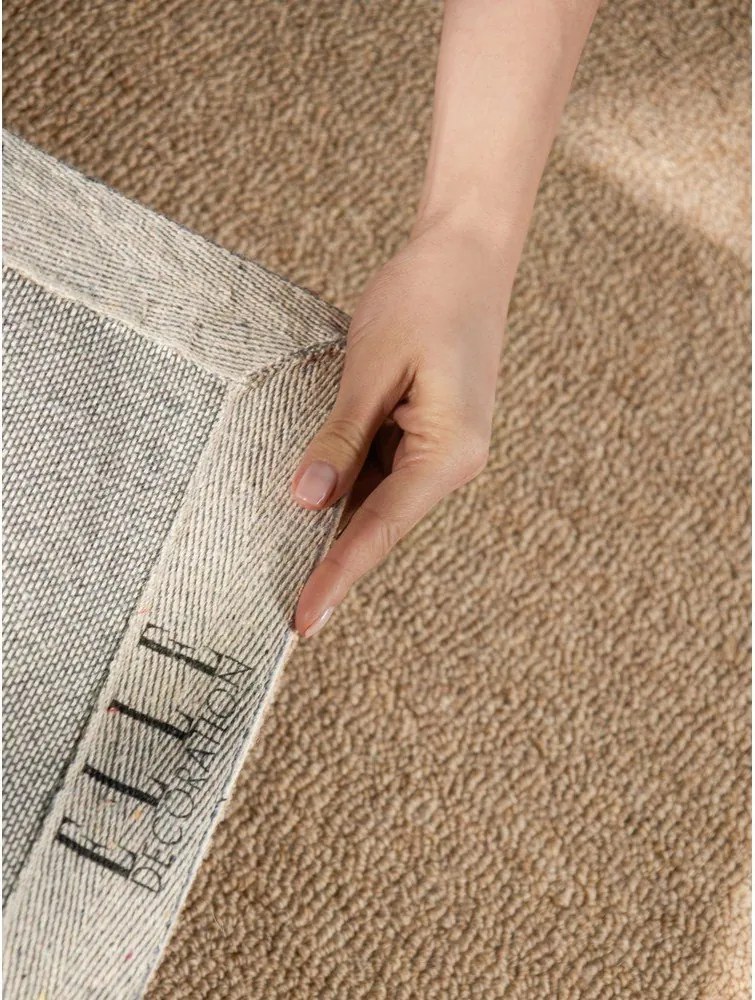 Natúr színű kézi szövésű gyapjú szőnyeg 140x200 cm Puristic Knots – Elle Decoration