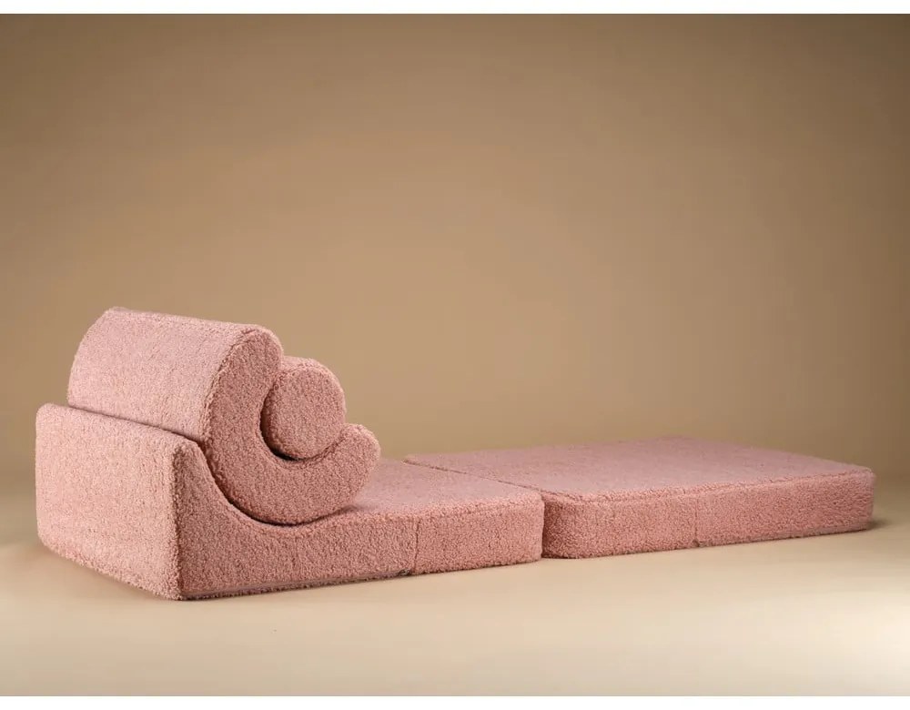 Rózsaszín buklé gyerek fotel Flipster – Wigiwama