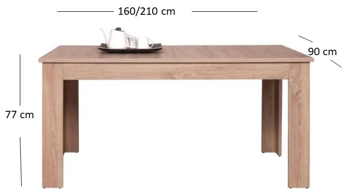 Széthúzható étkezőasztal (6 Mebel Bos Gwenn (szonoma tölgy). 1052938