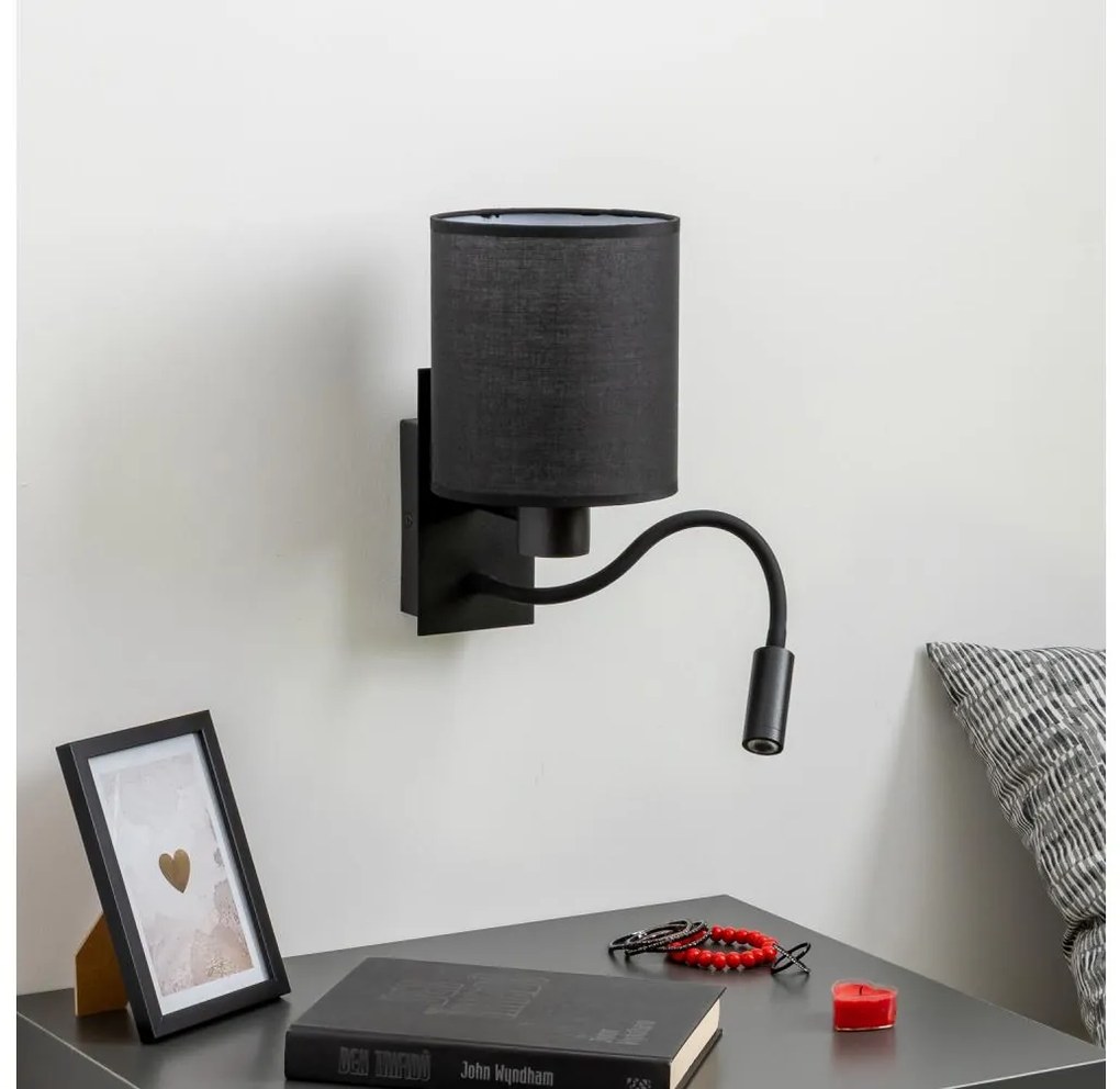 Brilagi - LED Fali lámpa NUBILA 1xE27/25W/230V + LED/3W fekete