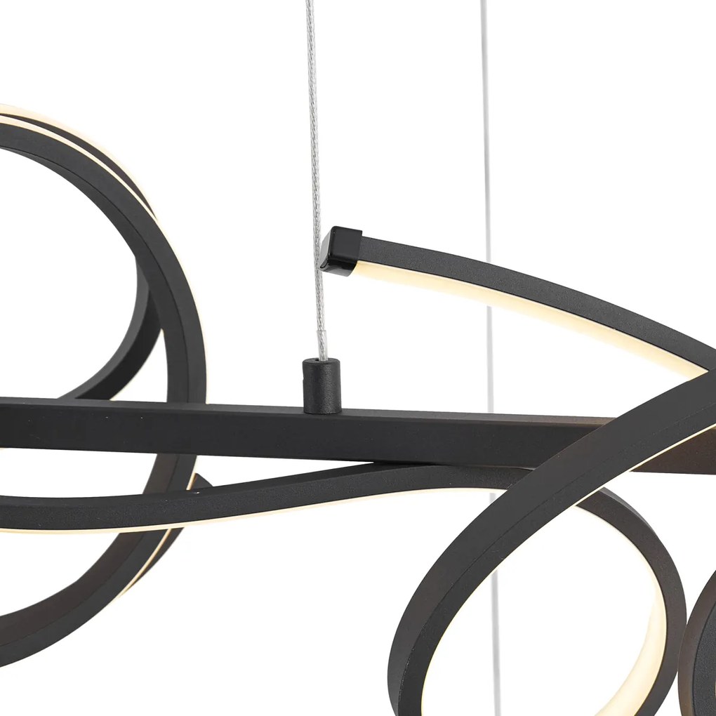 Design függőlámpa fekete téglalap alakú 3 lépésben dimmelhető - Krisscross