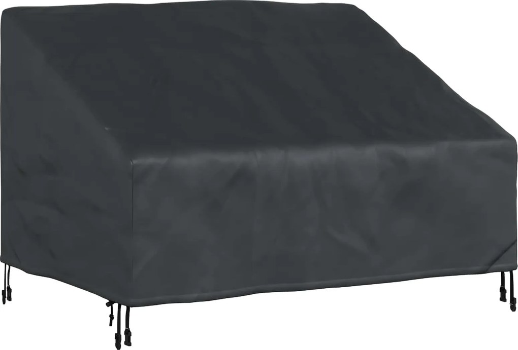 vidaXL Kerti Pad Borító Fekete 130 x 95 x 40 / 80 cm 420D Oxford Szövet