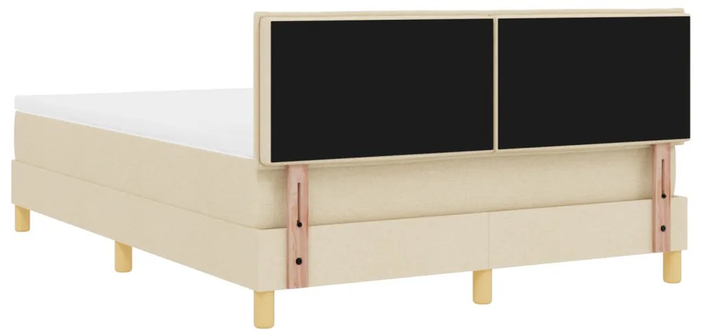 Box Spring Ágy Matrac Krém 140x200 cm Szövet