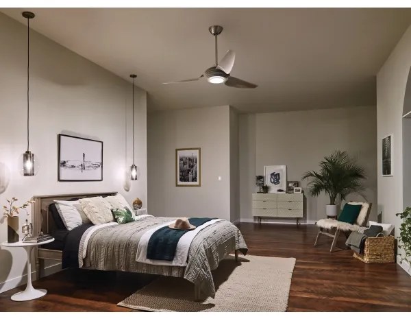 Kichler KLF-VOYA-60-BS -LED Dimmelhető mennyezeti ventilátor VOYA LED/14W/230V + távirányító