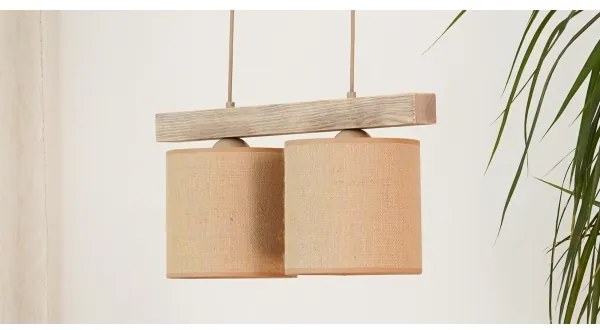 Brilagi - Csillár zsinóron FOREST 2xE27/15W/230V fenyő/barna