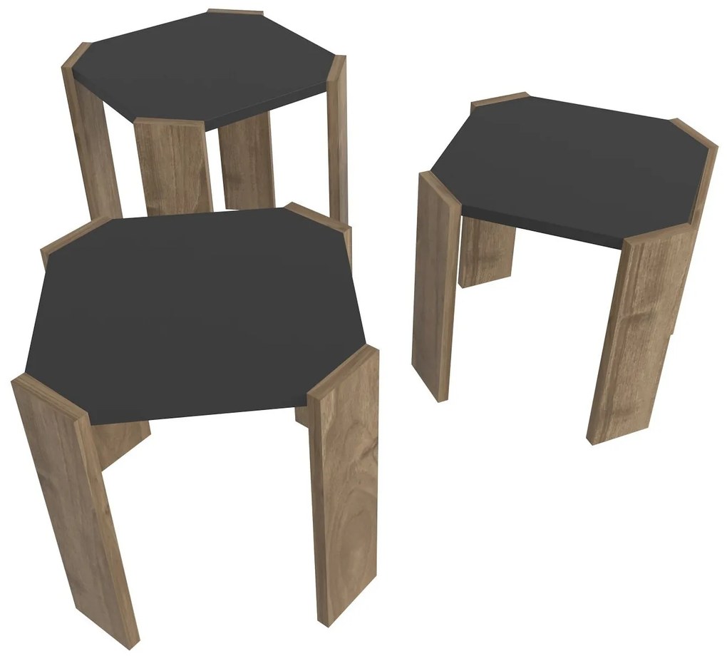 Dohányzóasztal Lori - Anthracite, Walnut