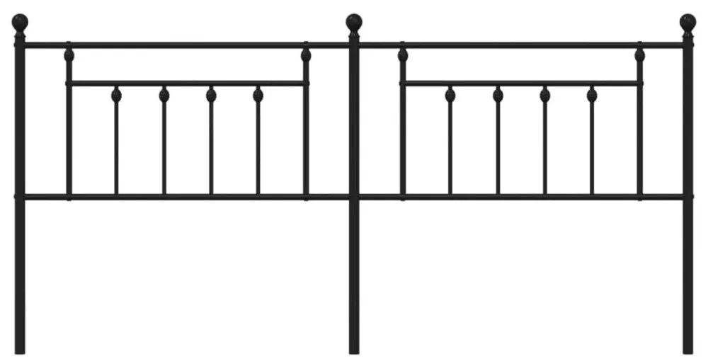 fekete fém fejtámla 200 cm