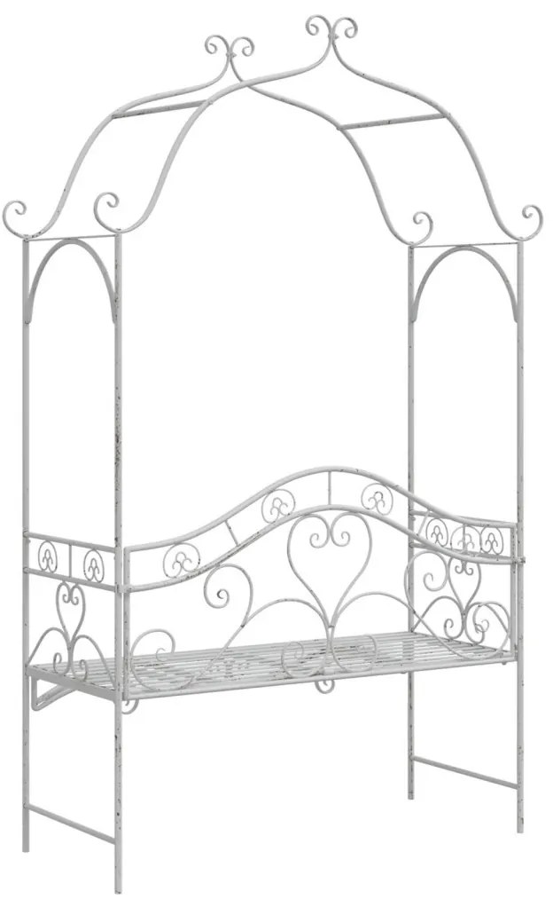 Pad Fehér Fém 121 x 48 x 200 cm Dekoratív Betétek Kültéri Pad