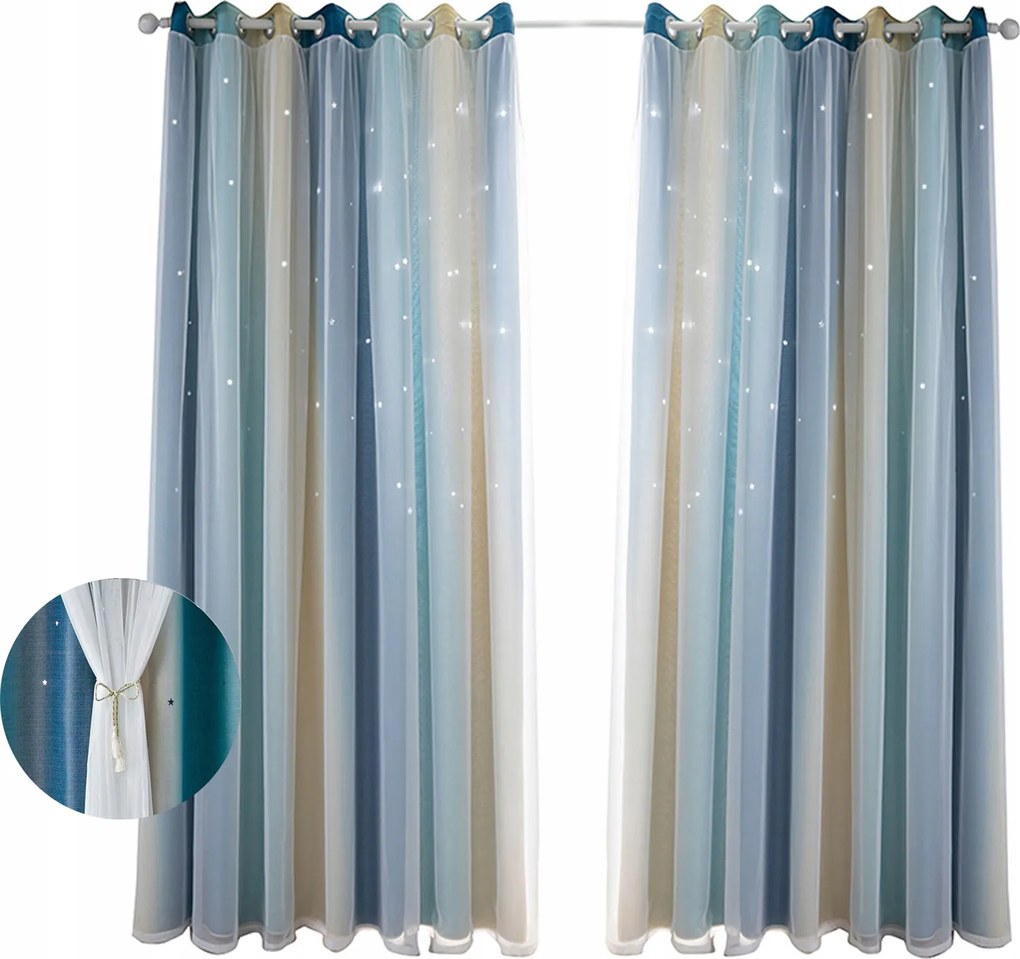 Sötétítő Függönyök Hálószobákba És Nappalikba Színátmenetes Szivárvány Mintával