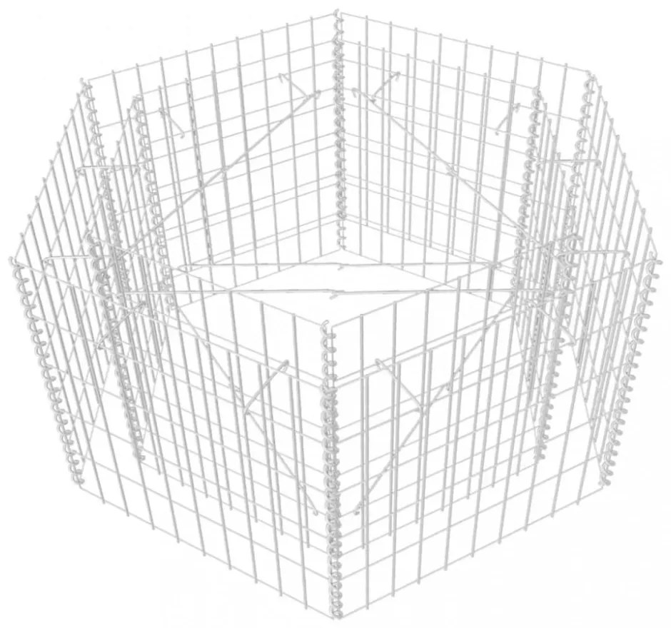 hatszögletű gabion magaságyás 100 x 90 x 50 cm