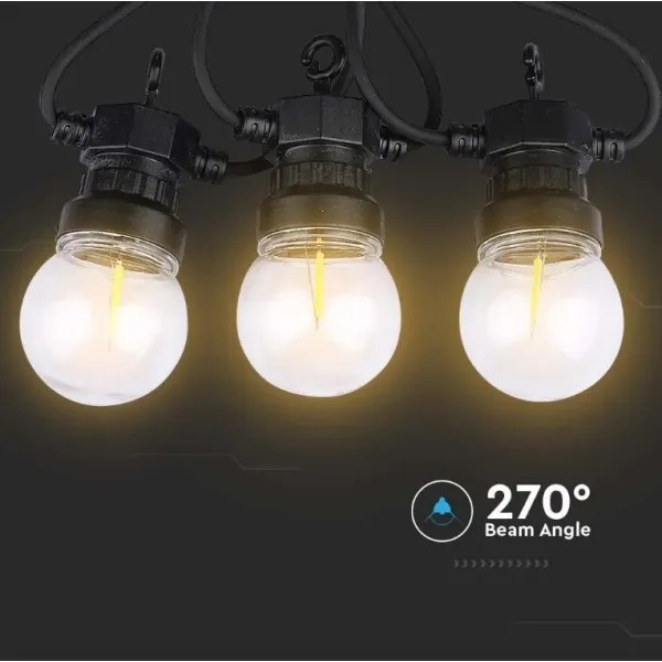LED Kültéri lánc STRING 5m 10xLED/0,4W/24/230V 3000K IP44