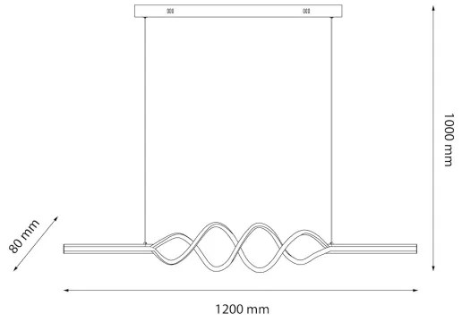 LED Csillár zsinóron ANCONA LED/36W/230V fekete
